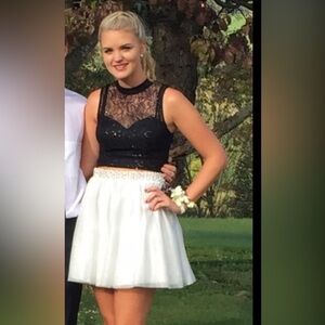 2 Piece Homecoming Dress - Black & White